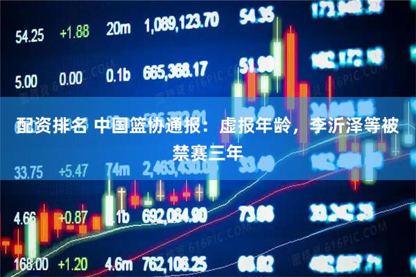 配资排名 中国篮协通报：虚报年龄，李沂泽等被禁赛三年